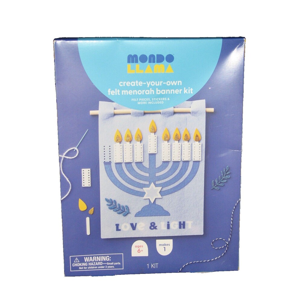 Mondo Llama Create-Your-Own Felt Menorah Banner Kit Craft Ages 6+